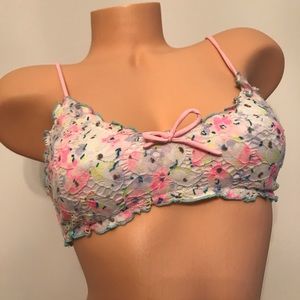 Victoria's Secret Pink Multicolor Lace Bralette Bikini Top